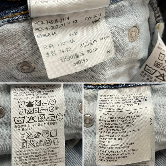 LEVI’S 505 Distressed Medium Stone Washed Chewed Hem Cut Off Upcycled Jean Short - Picture 13 of 13